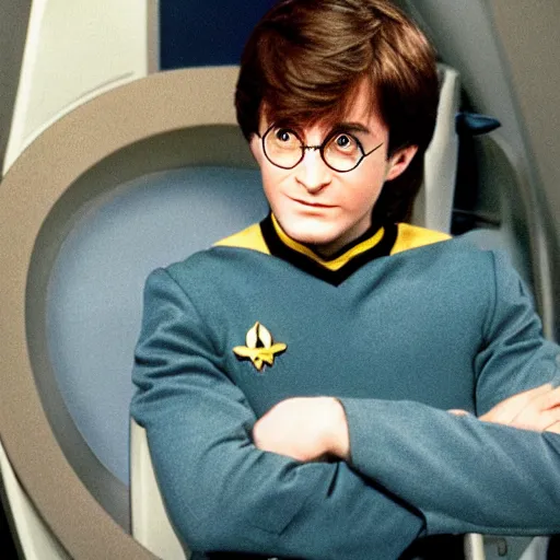 Image similar to captain harry potter on the starship enterprise