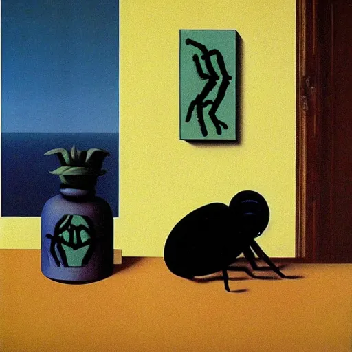 Image similar to Spider life by René Magritte