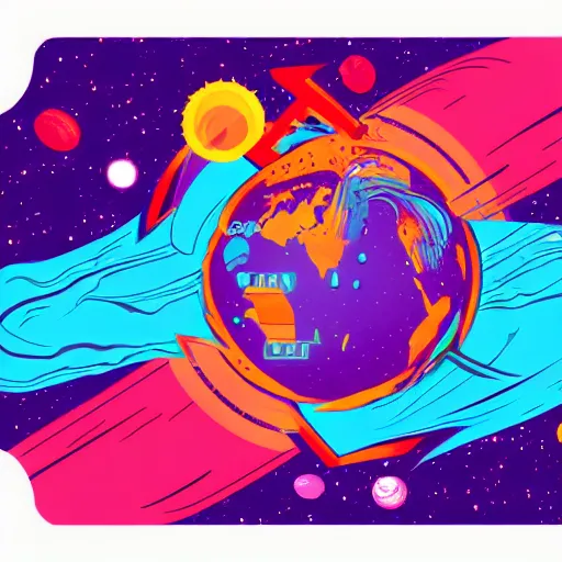 Image similar to 2 planet collapse particle fusion element macro cosmic art by butcher billy, sticker, colorful, illustration, highly detailed, simple, smooth and clean vector curves, no jagged lines, vector art, smooth andy warhol style