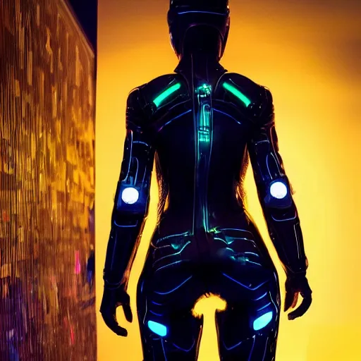 Image similar to love, diverse 50 cybersuits, from behind, connection rituals, wide wide angle, vivid, elaborate, highly detailed, beautiful lighting