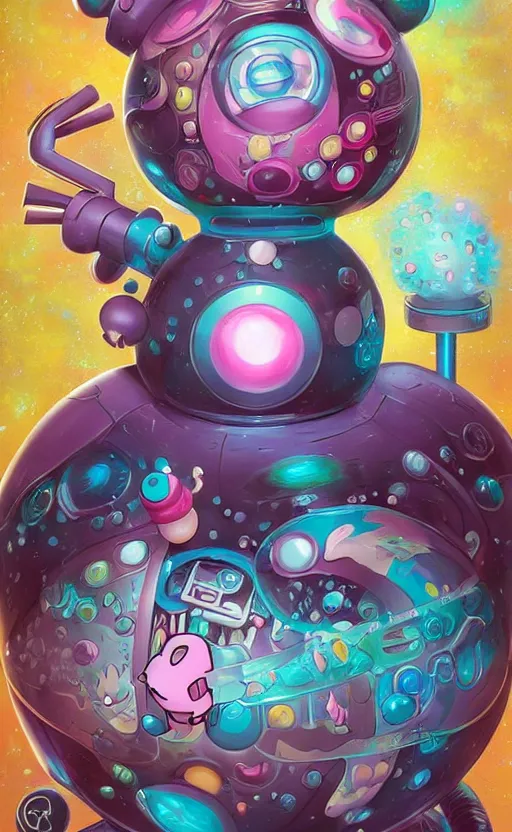 Image similar to lofi BioPunk Pokemon JigglyPuff portrait Pixar style by Tristan Eaton_Stanley Artgerm and Tom Bagshaw,
