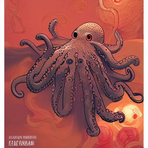 Image similar to a baby octopus by feng zhu and loish and laurie greasley, victo ngai, andreas rocha, john harris