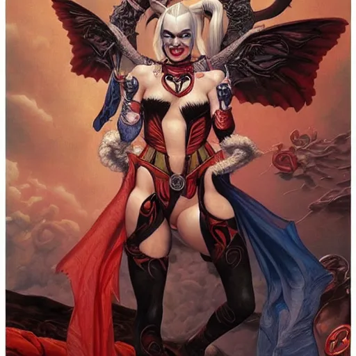 Prompt: an amazing masterpiece of art by gerald brom 🐐 🔥 harley quinn