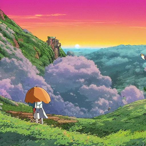 Image similar to landscape of the eternal rest, in the style of studio ghibli, award - winning, 4 k