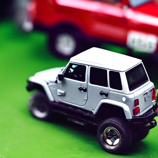 Image similar to micro machines, Jeep Commander, bokeh, macro photography