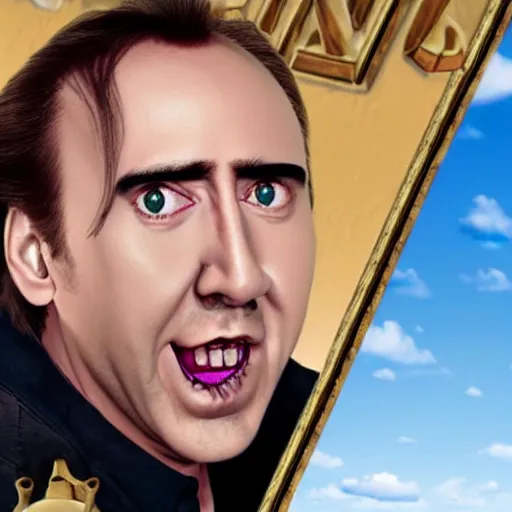 Image similar to nicolas cage as waluigi