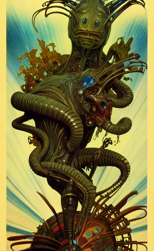 Image similar to exquisite imaginative alien creature poster art, movie art, looming, by lucusfilm, weta studio, alphonso mucha, james jean, frank frazetta, 8 k, denoised, sharp, crisp, high quality