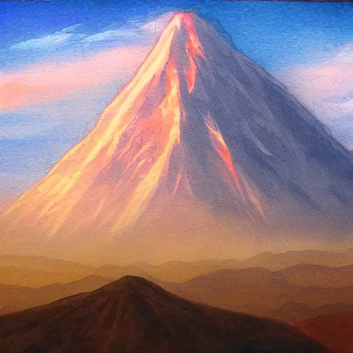 Prompt: a lonely mountain, saturated, digtal art