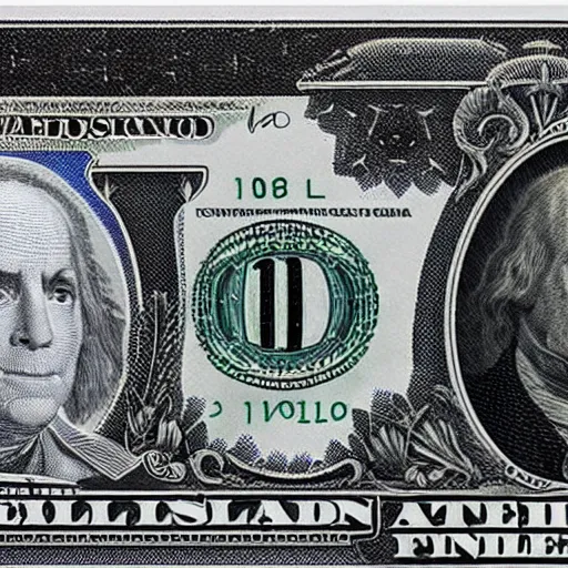 Image similar to an alien on a american 1 dollar bill