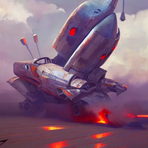 Image similar to a beautiful battle spaceship sticking in the ground, the spaceship is on fire, smoke, crash, accident, lightning, angry, kinetic, john sargent, adolphe bouguereaum, peter deligdisch, jama jurabaev, sachin teng, sergey kolesov, ruan jia, trending on artstation, highly detailed oil painting,