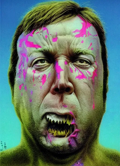 Image similar to alex jones by zdzislaw beksinski and lisa frank