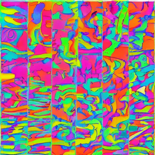 Image similar to polaroid generative art naive