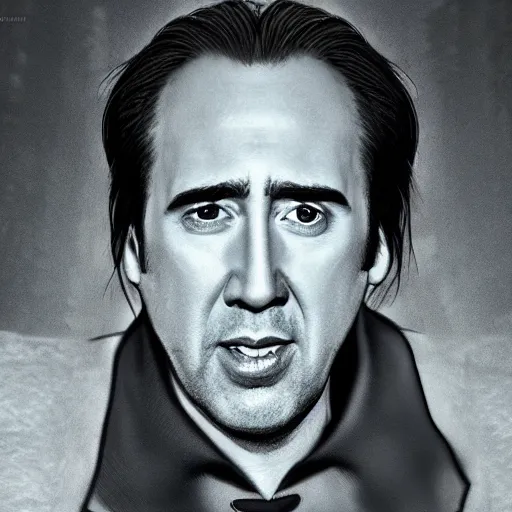 Prompt: nicholas cage as scooby doo portrait, cinematic, realistic photography