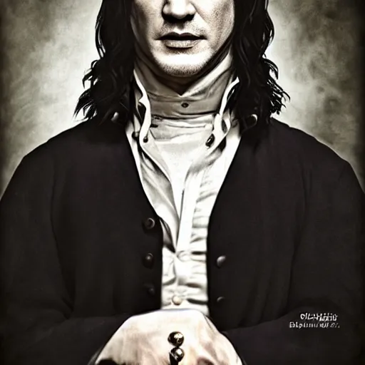 Image similar to Tom Hardy as Severus Snape, portrait, photography