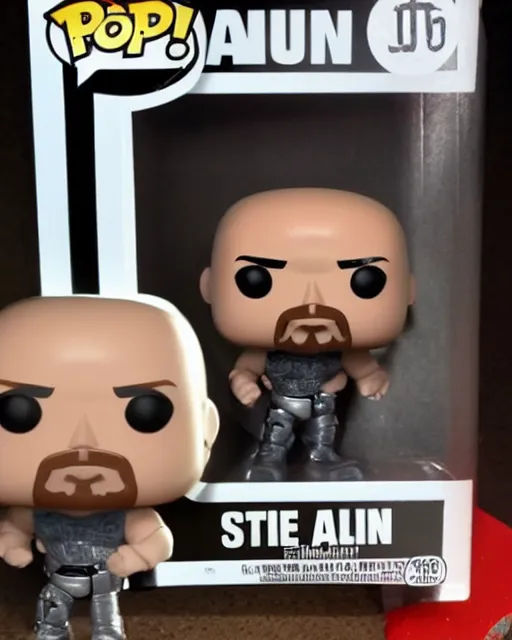 Image similar to A Stone Cold Steve Austin Funko Pop. Photographic, photography