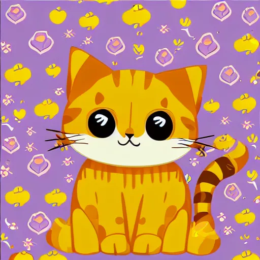 Image similar to Kawaii Cat, vector illustration, high resolution, best selling.