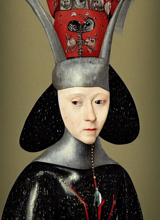 Image similar to queen elizabetth I painted by hieronymus bosch, detailed digital art, trending on Artstation