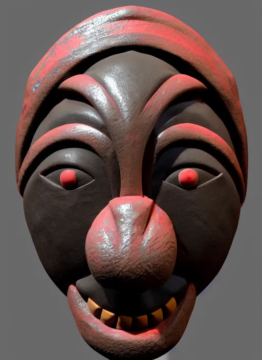 Image similar to tribal maya mask made out of playdough, zbrush, 3 d, 8 k, unreal engine, octane render, hyper quality