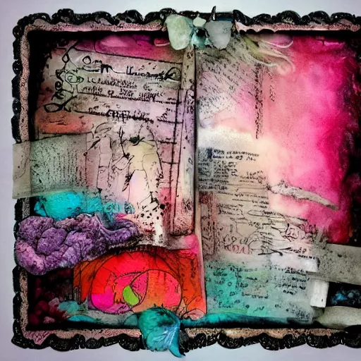 Image similar to whimsical dreams are like poetry, mixed media,