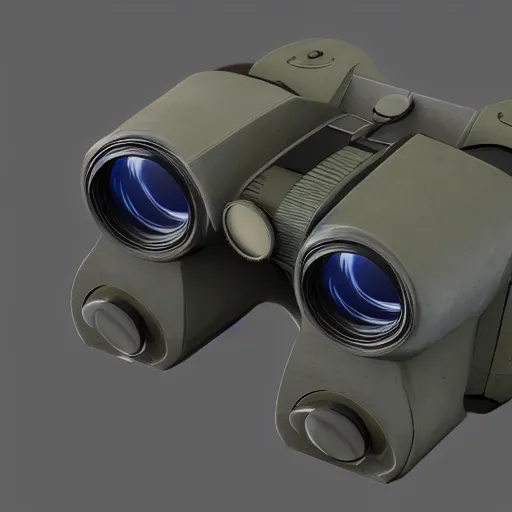 Image similar to modular game item, futuristic binoculars, very realistic , artstation, concept art , game art, high quality, 4k , 8k