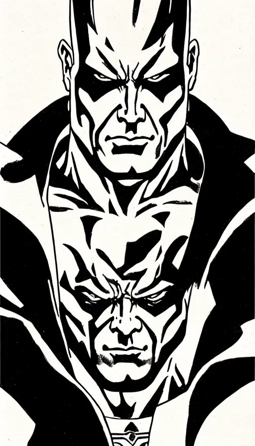 Image similar to ink illustration detailed portrait of DC black adam, heavy ink, artwork by mike mignola