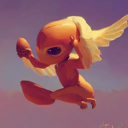 Image similar to peanut, peanut with wings, flying peanut, peanuts behance hd artstation by Jesper Ejsing, by RHADS, Makoto Shinkai and Lois van baarle, ilya kuvshinov, rossdraws