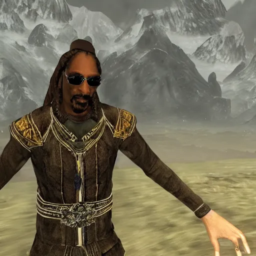 Image similar to snoop dogg in skyrim