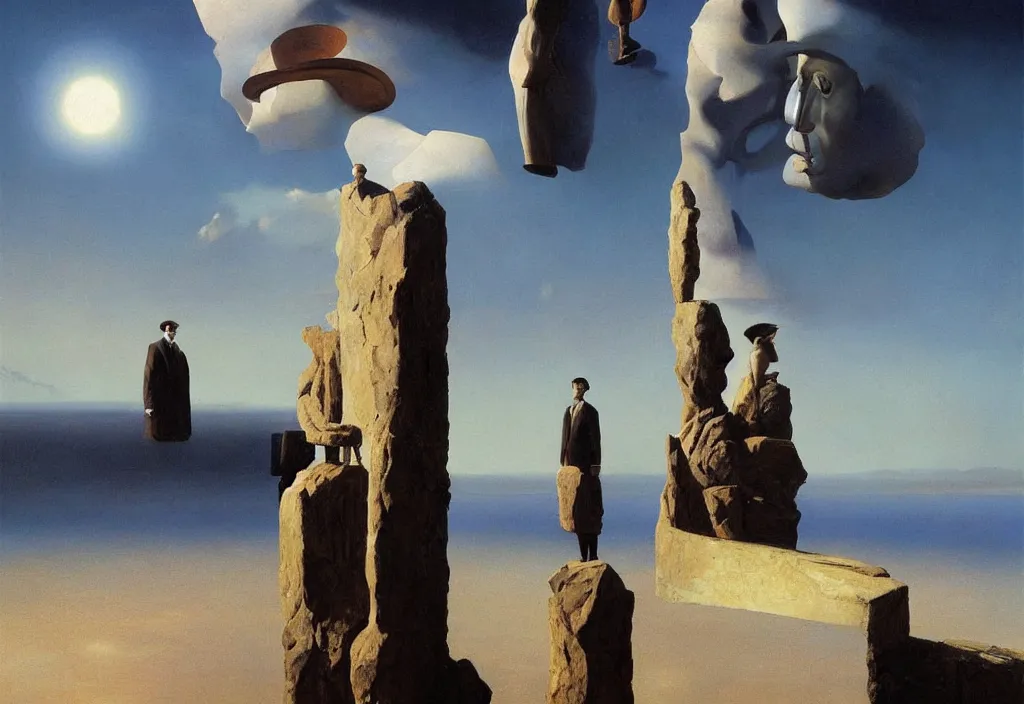 Image similar to thoughts of dreams, art by james gurney and greg rutkowski, surrealism by salvador dali, very detailed, high resolution, inspired by rene magritte, volumetric lighting