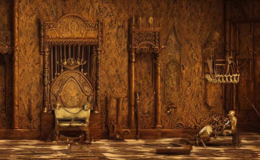 Image similar to frogs at a medieval throne room, highly detailed, extremely high quality, hd, 4 k, 8 k, professional photographer, 4 0 mp, lifelike, top - rated, award winning, cinematic, realistic, detailed lighting, detailed shadows, sharp, no blur, edited, corrected, trending