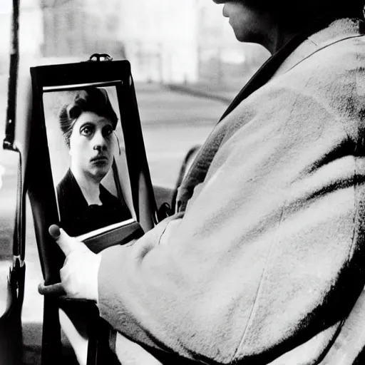 Image similar to the self portrait, by vivian maier,