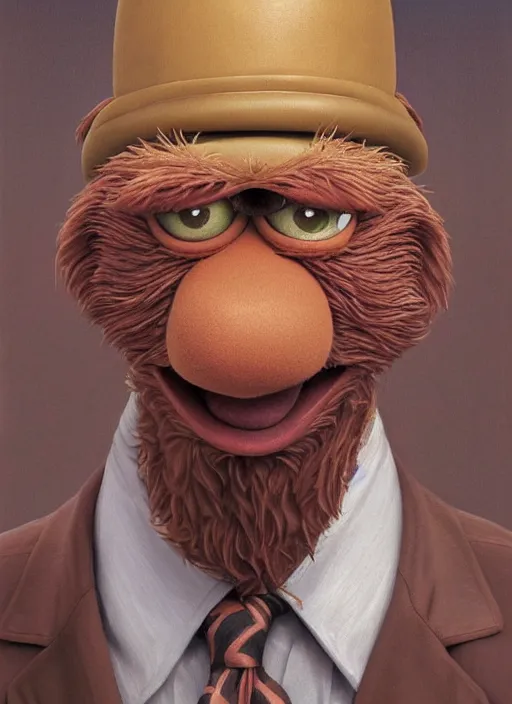 Image similar to portrait of Gonzo from the Muppets in Society (1989), highly detailed, centered, solid color background, digital painting, artstation, concept art, smooth, sharp focus, illustration, artgerm, donato giancola, Joseph Christian Leyendecker, Les Edwards, Ed Repka, WLOP, Artgerm