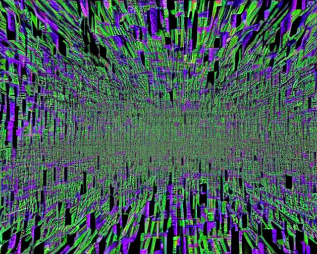 Image similar to A neural landscape in the style of the matrix movie (1999)