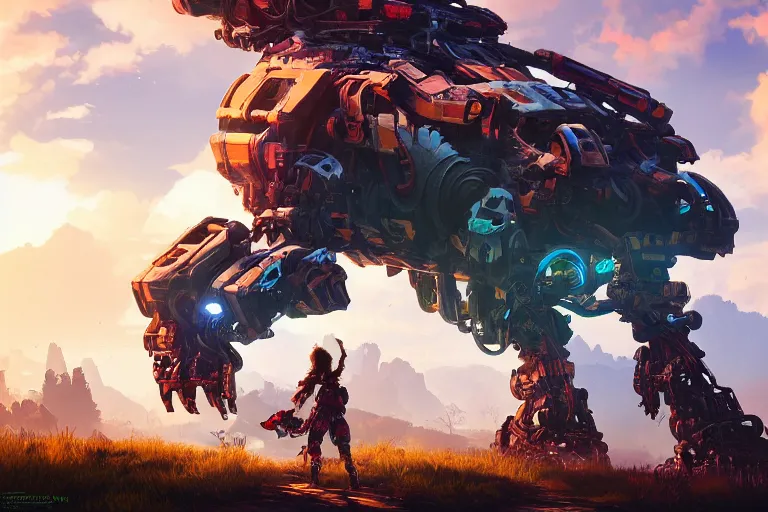 Image similar to scorcher machine mecanical creature robot of horizon forbidden west horizon zero dawn bioluminiscence global illumination ray tracing hdr fanart arstation by ian pesty and alena aenami artworks in 4 k
