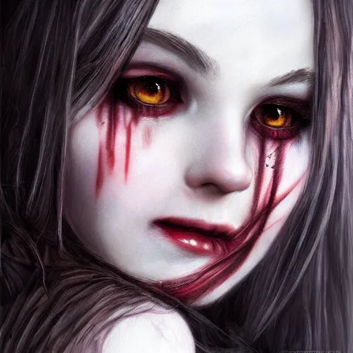 Image similar to the vampire girl portrait, fantasy art, concept art, photorealistic, highly detailed, -H 1000