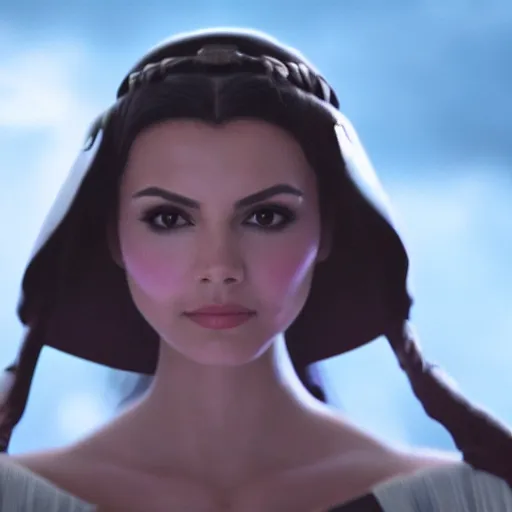 Image similar to victoria justice as princess padme in star wars episode 3, 8 k resolution, cinematic lighting, anatomically correct