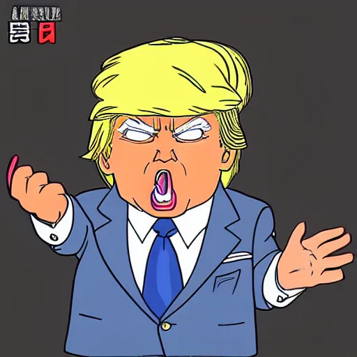 Image similar to donald trump in the style of akira toriyama, anime, finely detailed, character