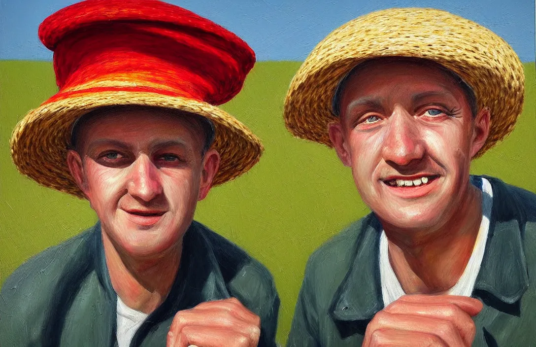 Image similar to english football fan in a sun hat!!!!!!!!!!!!!!!!!!!!!!!!!!!, detailed face, detailed painting, flat lighting by alberto mielgo