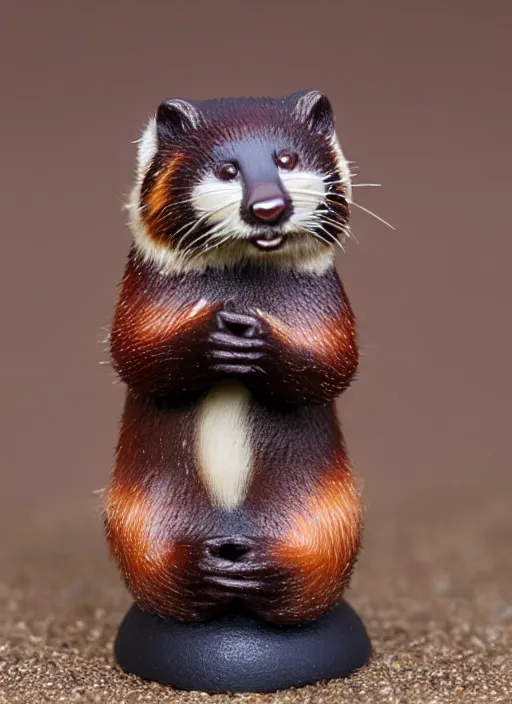 Prompt: 80mm resin detailed miniature of fluffy polecat, Product Introduction Photos, 4K, Full body, simple background