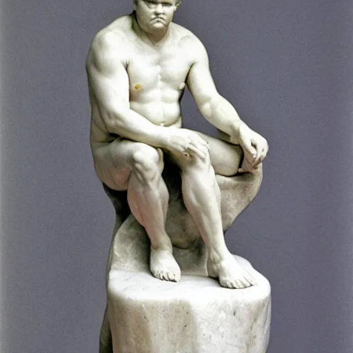 Image similar to andy richter, by auguste rodin, marble