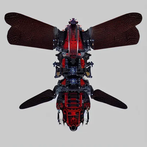 Image similar to a mechanized emperor moth with wings spread out, orthographic view, top down view, bottom view, side view, blueprints, gradius, mecha, jet fighter, space shuttle, robotic, highly detailed, artstation, super realistic, unreal engine