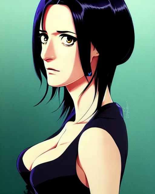 Image similar to portrait Anime as eva green casino royale bond girl, cute-fine-face, black-hair blue eyes pretty face, realistically shaded, Perfect face, fine details. Anime. casino royale, realistic shaded lighting by Ilya Kuvshinov, katsuhiro otomo, ghost-in-the-shell, magali villeneuve, artgerm, rutkowski, WLOP Jeremy Lipkin, Giuseppe Dangelico Pino, Michael Garmash, Rob Rey