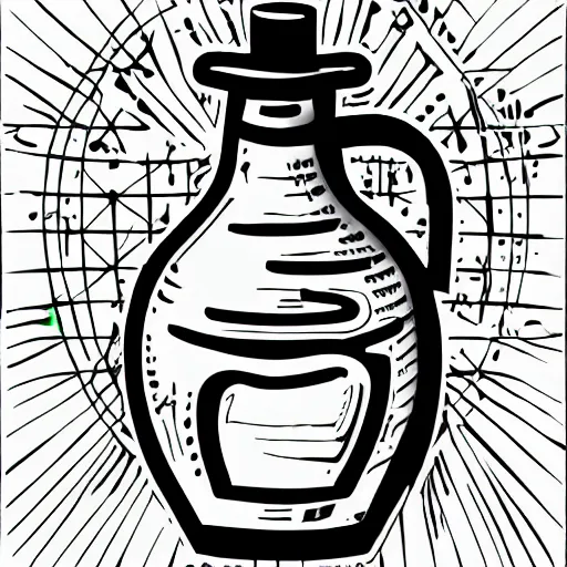 Prompt: png icon svg png line art vector logo of a alchemical vial magic potion bottle