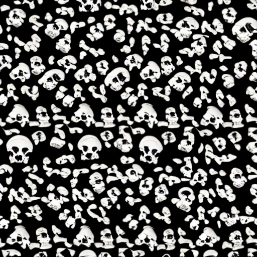 Prompt: texture of a textile with black roses shaped like skulls