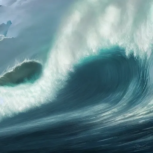 Image similar to obama surfing the biggest wave at nazare, portugal, intricate, highly detailed, digital painting, artstation, concept art, smooth, sharp focus, illustration, unreal engine 5, 8 k, art by artgerm and greg rutkowski and alphonse mucha