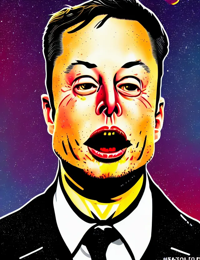 Image similar to a detailed illustration of elon musk in the style of the simpsons, trending on artstation, digital art, 4 k resolution, detailed, high quality, sharp focus, hq artwork, coherent, insane detail, character portrait