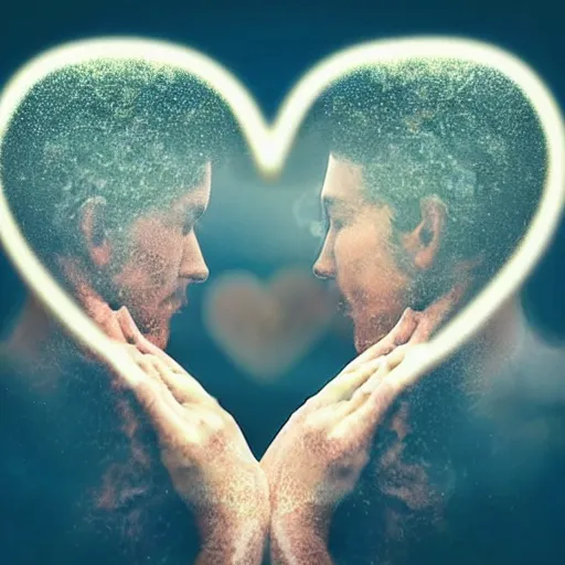 Image similar to double exposure of love, love is the most relevant theme, love is infinity, love os begin of all, 8 k resolution, artistic mode, artistic, trending on instagram, long exposure