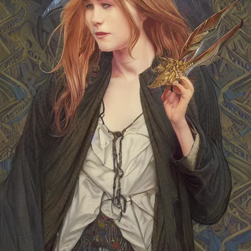 Image similar to Erin Moriarty as Lucifer Morningstar, highly detailed, digital painting, artstation, concept art, smooth, sharp focus, illustration, ArtStation, art by artgerm and greg rutkowski and alphonse mucha and J. C. Leyendecker and Edmund Blair Leighton and Katsuhiro Otomo and Geof Darrow and Phil hale and Ashley wood and Ilya repin and Charlie Bowater