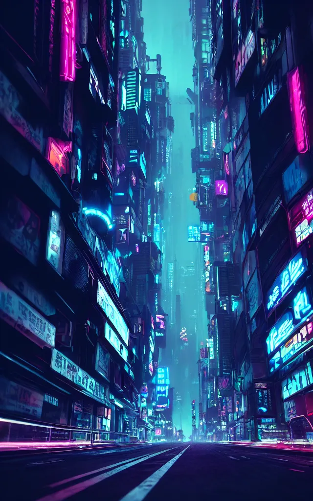 Image similar to concept art of a magnificent dark neon futuristic cyberpunk city bustling street at night cyberart by liam wong in the film akira rendered in octane, 3 d render, trending on cgsociety, blender 3 d