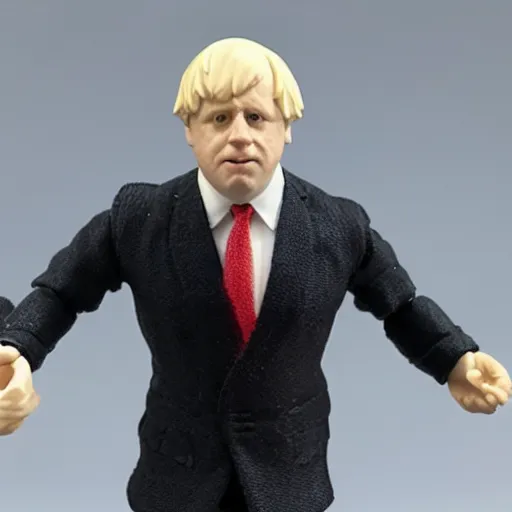 Image similar to an action figure of boris johnson figurine, detailed product photo