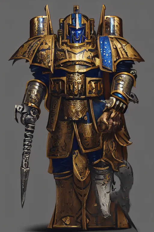 Image similar to armor portrait heros warhammer 4 0 k horus heresy fanart - the primarchs emperor by johannes helgeson animated with vfx concept artist & illustrator global illumination ray tracing hdr fanart arstation zbrush central hardmesh 8 k octane renderer comics stylized